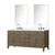 Lexora Laurel 72 inch W Grey Oak Double Sink Vanity Cabinet, Cultured Marble Top, Faucet Set, and 34 in Mirrors - LVL72DR311