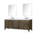 Lexora Laurel 84 inch W Grey Oak Double Sink Vanity Cabinet, White Quartz Top, Faucet Set, and 36 in Mirrors - LVL84DR211