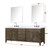 Lexora Laurel 84 inch W Grey Oak Double Sink Vanity Cabinet, Cultured Marble Top, and Faucet Set - LVL84DR301