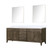 Lexora Laurel 84 inch W Grey Oak Double Sink Vanity Cabinet, Cultured Marble Top, and 36 in Mirrors - LVL84DR310