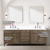 Lexora Laurel 84 inch W Grey Oak Double Sink Vanity Cabinet, Cultured Marble Top, and 36 in Mirrors - LVL84DR310