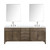 Lexora Laurel 84 inch W Grey Oak Double Sink Vanity Cabinet, Cultured Marble Top, Faucet Set, and 36 in Mirrors - LVL84DR311