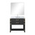 Lexora Norwalk 36 inch W Black Oak Vanity Cabinet Carrara Marble Countertop, 34 in Mirror and Faucet Set - LVN36SJ111
