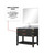 Lexora Norwalk 36 inch W Black Oak Vanity Cabinet Carrara Marble Countertop, 34 in Mirror and Faucet Set - LVN36SJ111