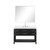 Lexora Norwalk 48 inch W Black Oak Vanity Cabinet, White Quartz Top, Faucet Set, and 46 in Mirror - LVN48SJ211