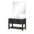 Lexora Norwalk 48 inch W Black Oak Vanity Cabinet, White Quartz Top, Faucet Set, and 46 in Mirror - LVN48SJ211