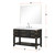 Lexora Norwalk 48 inch W Black Oak Vanity Cabinet, White Quartz Top, Faucet Set, and 46 in Mirror - LVN48SJ211