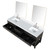 Lexora Norwalk 80 inch W Black Oak Double Sink Vanity Cabinet, White Quartz Top, Faucet Set, and 36 in Mirrors - LVN80DJ211