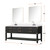Lexora Norwalk 80 inch W Black Oak Double Sink Vanity Cabinet, White Quartz Top, Faucet Set, and 36 in Mirrors - LVN80DJ211
