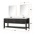 Lexora Norwalk 80 inch W Black Oak Double Sink Vanity Cabinet, Cultured Marble Top, Faucet Set, and 36 in Mirrors - LVN80DJ311