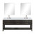 Lexora Norwalk 84 inch W Black Oak Double Sink Vanity Cabinet, White Quartz Top, Faucet Set, and 36 in Mirrors - LVN84DJ211