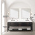 Lexora Norwalk 84 inch W Black Oak Double Sink Vanity Cabinet, Cultured Marble Top, Faucet Set, and 36 in Mirrors - LVN84DJ311