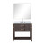 Lexora Norwalk 36 inch W Brown Oak Vanity Cabinet Carrara Marble Countertop, 34 in Mirror and Faucet Set - LVN36SK111