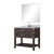 Lexora Norwalk 36 inch W Brown Oak Vanity Cabinet Carrara Marble Countertop, 34 in Mirror and Faucet Set - LVN36SK111