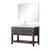 Lexora Norwalk 48 inch W Brown Oak Vanity Cabinet, White Quartz Top, Faucet Set, and 46 in Mirror - LVN48SK211