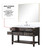 Lexora Norwalk 48 inch W Brown Oak Vanity Cabinet, White Quartz Top, Faucet Set, and 46 in Mirror - LVN48SK211