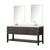 Lexora Norwalk 72 inch W Brown Oak Double Sink Vanity Cabinet, White Quartz Top, Faucet Set, and 34 in Mirrors - LVN72DK211