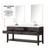 Lexora Norwalk 72 inch W Brown Oak Double Sink Vanity Cabinet, White Quartz Top, Faucet Set, and 34 in Mirrors - LVN72DK211