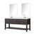 Lexora Norwalk 72 inch W Brown Oak Double Sink Vanity Cabinet, Cultured Marble Top, Faucet Set, and 34 in Mirrors - LVN72DK311
