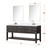 Lexora Norwalk 72 inch W Brown Oak Double Sink Vanity Cabinet, Cultured Marble Top, Faucet Set, and 34 in Mirrors - LVN72DK311