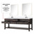 Lexora Norwalk 80 inch W Brown Oak Double Sink Vanity Cabinet, White Quartz Top, Faucet Set, and 36 in Mirrors - LVN80DK211