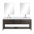 Lexora Norwalk 84 inch W Brown Oak Double Sink Vanity Cabinet, Cultured Marble Top, Faucet Set, and 36 in Mirrors - LVN84DK311