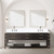 Lexora Norwalk 84 inch W Brown Oak Double Sink Vanity Cabinet, Cultured Marble Top, Faucet Set, and 36 in Mirrors - LVN84DK311