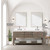 Lexora Norwalk 72 inch W Grey Oak Double Sink Vanity Cabinet, White Quartz Top, Faucet Set, and 34 in Mirrors - LVN72DR211