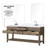 Lexora Norwalk 72 inch W Grey Oak Double Sink Vanity Cabinet, White Quartz Top, Faucet Set, and 34 in Mirrors - LVN72DR211