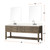 Lexora Norwalk 84 inch W Grey Oak Double Sink Vanity Cabinet, White Quartz Top, Faucet Set, and 36 in Mirrors - LVN84DR211
