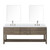 Lexora Norwalk 84 inch W Grey Oak Double Sink Vanity Cabinet, Cultured Marble Top, Faucet Set, and 36 in Mirrors - LVN84DR311