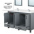 Lexora Ziva 60 inch W Dark Grey Double Sink Vanity Cabinet, White Quartz Top, Faucet Set and 22 in Mirrors - LVZV60DB211