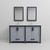Lexora Ziva 60 inch W Dark Grey Double Sink Vanity Cabinet, White Quartz Top, Faucet Set and 22 in Mirrors - LVZV60DB211