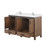 Lexora Ziva 60 inch W Rustic Barnwood Double Sink Vanity Cabinet, White Quartz Top and Faucet Set - LVZV60DN201