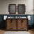 Lexora Ziva 60 inch W Rustic Barnwood Double Sink Vanity Cabinet, Cultured Marble Top and Faucet Set - LVZV60DN301