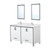 Lexora Ziva 60 inch W White Double Sink Vanity Cabinet, White Quartz Top, Faucet Set and 22 in Mirrors - LVZV60DA211