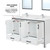 Lexora Ziva 60 inch W White Double Sink Vanity Cabinet, White Quartz Top, Faucet Set and 22 in Mirrors - LVZV60DA211