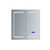 Lexora Bracciano 24 in. W x 28 in. H Surface-Mount LED Mirror Medicine Cabinet with Defogger - LB2428LEDMC