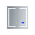 Lexora Bracciano 24 in. W x 30 in. H Surface-Mount LED Mirror Medicine Cabinet with Defogger - LB2430LEDMC
