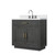 Lexora Abbey 36 inch W Black Oak Vanity Cabinet, White Quartz Top, and Faucet Set - LVA36SJ201