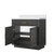 Lexora Abbey 36 inch W Black Oak Vanity Cabinet and Cultured Marble Top - LVA36SJ300