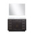 Lexora Abbey 48 inch W Black Oak Vanity Cabinet, White Quartz Top, and 46 in Mirror - LVA48SJ210