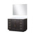 Lexora Abbey 48 inch W Black Oak Vanity Cabinet, White Quartz Top, and 46 in Mirror - LVA48SJ210