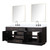 Lexora Abbey 80 inch W Black Oak Double Sink Vanity Cabinet, Cultured Marble Top, Faucet Set, and 36 in Mirrors - LVA80DJ311