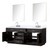 Lexora Abbey 84 inch W Black Oak Double Sink Vanity Cabinet, Cultured Marble Top, Faucet Set, and 36 in Mirrors - LVA84DJ311