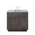 Lexora Abbey 36 inch W Brown Oak Vanity Cabinet, Carrara Marble Top, and Faucet Set - LVA36SK101