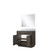 Lexora Abbey 36 inch W Brown Oak Vanity Cabinet Carrara Marble Countertop and 34 in Mirror - LVA36SK110