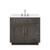 Lexora Abbey 36 inch W Brown Oak Vanity Cabinet, White Quartz Top, and Faucet Set - LVA36SK201
