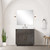 Lexora Abbey 36 inch W Brown Oak Vanity Cabinet White Quartz Countertop and 34 in Mirror - LVA36SK210