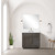 Lexora Abbey 36 inch W Brown Oak Vanity Cabinet Cultured Marble Countertop and 34 in Mirror - LVA36SK310